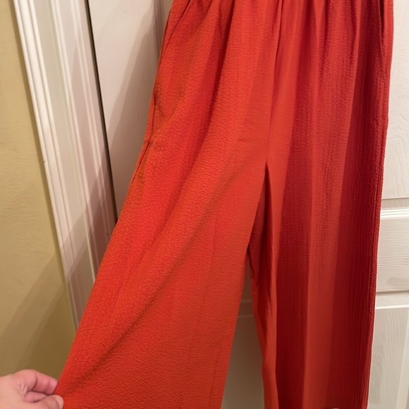 Calvin Klein Aerowash Smocked Waist Wide Leg Crepe Jumpsuit - Picture 6 of 11